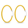 Xtinctio - These circular bronze enameled hoop earrings are hand made in Italy by a 3rd generation goldsmith using the ancient Etruscan art of enameling. designed in color yellow in honor of the unique Tiger.