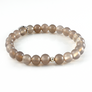 Grey Agate Beaded Bracelet with Elephant Charm -Free shipping and returns