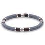 Xtinctio - Stretch Bangle comfortable, timeless and chic Hand made in Italy by a 3rd generation Goldsmith Triple dipped Palladium and white enamel.