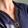 Xtinctio - necklace Amulet individually hand forged in Italy from White Bronze and white Etruscan Enamel in honor of the endangered Polar Bear. Eco friendly cotton linen blend waxed cord sourced in Italy.