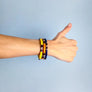 Xtinctio - Stretch Bangle comfortable, timeless and chic Hand made in Italy by a 3rd generation Goldsmith Triple dipped Palladium and Yellow enamel Imbued with the spirit of the Jungle and the Tiger