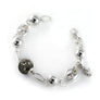Silver Charm Bracelet with Labradorite 12mm Gemstone - Free shipping and returns