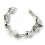 Silver Charm Bracelet with 12mm Moonstone Gemstone - Free shipping and returns