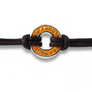 Xtinctio Bracelet - Individually hand forged in Italy from White Bronze and orange Etruscan Enamel in honor of the critically endangered Orangutan Eco friendly cotton linen blend waxed cord sourced in Italy.