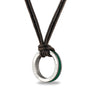 Xtinctio - Necklace Amulet individually hand forged in Italy from White Bronze and green Etruscan Enamel in honor of the Rainforest. Eco friendly cotton linen blend waxed cord sourced in Italy.Xtinctio - Necklace Amulet individually hand forged in Italy from White Bronze and green Etruscan Enamel in honor of the Rainforest. Eco friendly cotton linen blend waxed cord sourced in Italy.