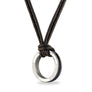 Xtinctio - Necklace Amulet individually hand forged in Italy from White Bronze and black Etruscan Enamel in honor of the critically endangered Rhino. Eco friendly cotton linen blend waxed cord sourced in Italy.