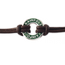 Xtinctio Bracelet - Individually hand forged in Italy from White Bronze and green Etruscan Enamel in honor of the rainforest.t Eco friendly cotton linen blend waxed cord sourced in Italy.