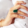 Xtinctio rainforest Vanguard Ring Hand Made in Italy by a 3rd generation goldsmith using the ancient and rarely used Etruscan enamel technique. eco-conscious jewelry ,