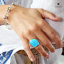Xtinctio Ocean Vanguard Ring Hand Made in Italy by a 3rd generation goldsmith using the ancient and rarely used Etruscan enamel technique. eco-conscious jewelr