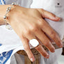 Xtinctio - Ring Hand Made in Italy by a 3rd generation goldsmith using the ancient and rarely used Etruscan enamel technique. eco-conscious jewelry , white enamel polar bear