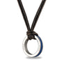Xtinctio - Necklace Amulet individually hand forged in Italy from White Bronze and navy Etruscan enamel in honor of the critically endangered Whale. Eco friendly cotton linen blend waxed cord sourced in Italy.