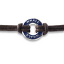 Xtinctio Bracelet - Individually hand forged in Italy from White Bronze and navy Etruscan Enamel in honor of the critically endangered Whale Eco friendly cotton linen blend waxed cord sourced in Italy.