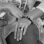 Xtinctio - Stretch Bangle comfortable, timeless and chic Hand made in Italy by a 3rd generation Goldsmith Triple dipped Palladium and black enamel Imbued with the spirit of the endangered Rhinoceros