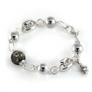 Silver Charm Bracelet with Labradorite 12mm Gemstone - Free shipping and returns