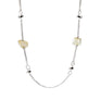 Long Silver Necklace with Raw Citrine Gemstone - Free shipping and returns