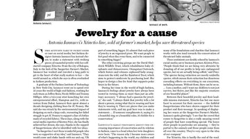 Jewelry For A Cause - Xtinctio Feature in The Saugerties Times by Christina Coulter