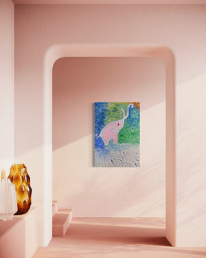 Pink Elephant Handmade Original Acrylic Painting -