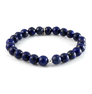 Lapis Lazuli Bracelet with Whale Charm 6mm - Free shipping and returns