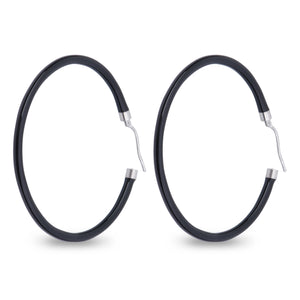 Xtinctio - These circular bronze enameled hoop earrings are hand made in Italy by a 3rd generation goldsmith using the ancient Etruscan art of enameling.  designed in color Black  in honor of the majestic Rhinoceros.