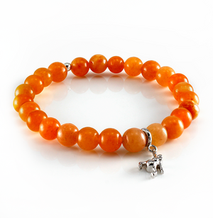 Aventurine Beaded Bracelet with Orangutan Charm 6mm Gemstones - Free shipping and returns