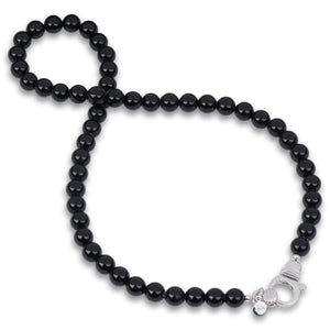 Black Onyx Beaded Necklace 8mm - Free shipping and returns