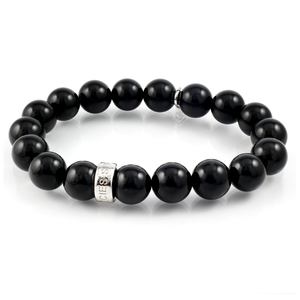 Black Onyx Stretch Beaded Bracelet - Free shipping and returns