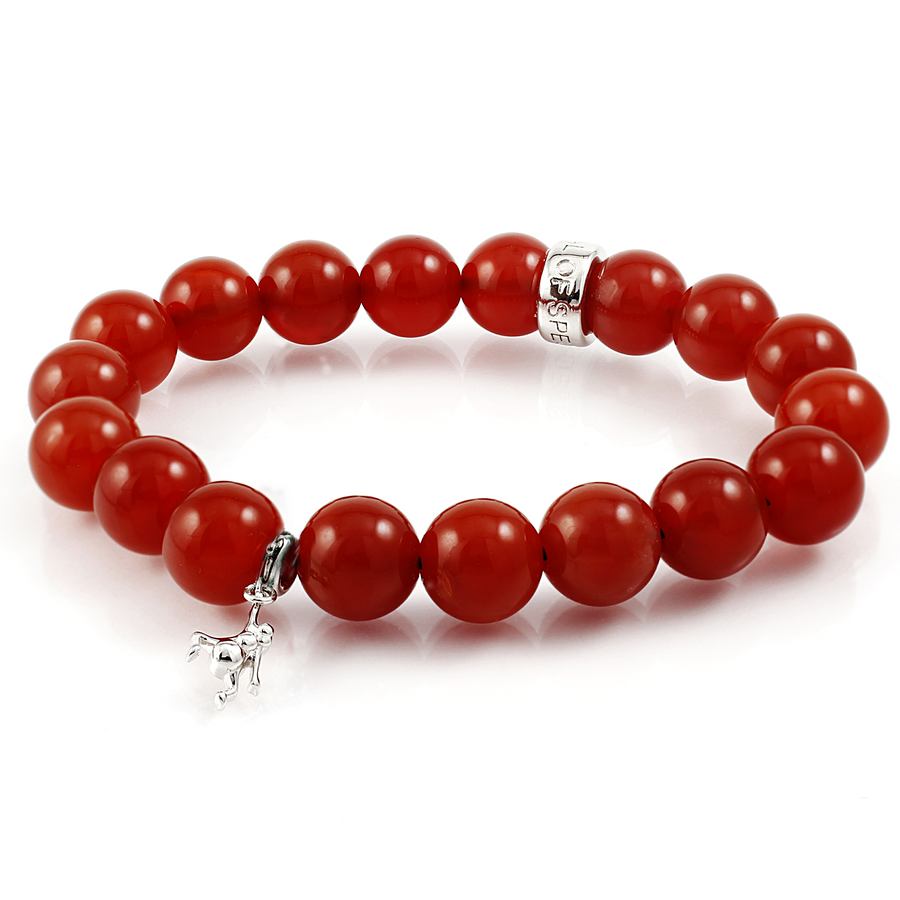 Carnelian Stretch Beaded Bracelet - Free shipping and returns