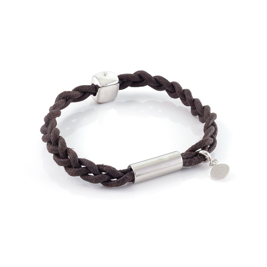 Xtinctio - Bracelet - Unisex eco friendly waxed linen/cotton cord with Polar Bear animal charm (brass dipped in platinum) and magnetic steel clasp.  This bracelet is made in honor of the critically endangered Polar Bear   Xtinctio - For The Survival Of The Species - 