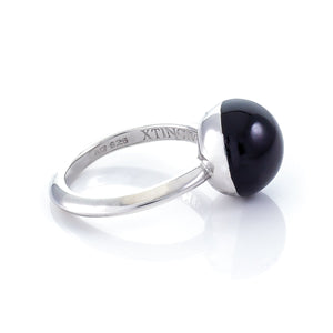 Xtinctio - This Etruscan Sphere  Ring is hand made in Italy by a 3rd generation goldsmith using 925 Silver and enamel.  Engraved with our X logo, it is a positive reminder of our connection to every living thing in this age of extinction. Our partner in Rhinoceros 