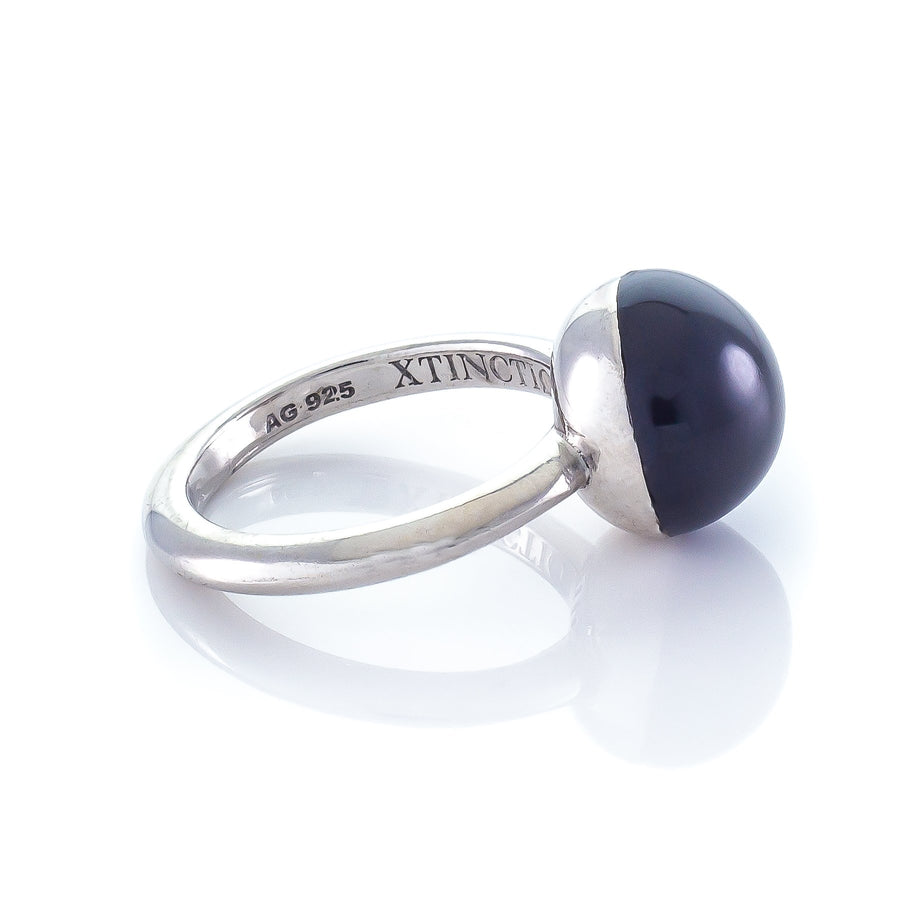 Xtinctio - This Etruscan Sphere Ring is hand made in Italy by a 3rd generation goldsmith using 925 Silver and enamel.  Engraved with our logo, it is a positive reminder of our connection to every living thing in this age of extinction. Our partner in Elephant