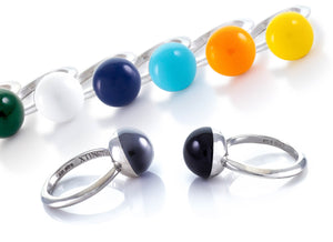 Xtinctio - This Etruscan Sphere Ring is hand made in Italy by a 3rd generation goldsmith using 925 Silver and enamel.  Engraved with our logo, it is a positive reminder of our connection to every living thing in this age of extinction. Our partner in Elephant